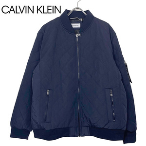 新品 US-XL ★ Calvin Klein カルバンクライン フライトジャケット ネイビー 2XL 3L キルトボンバージャケット MA-1 アウター 大きいサイズ