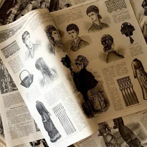 19世紀 フランスアンティーク 永遠の淑女とモード新聞 LA MODE ILLUSTREE 雑誌 ファッション ビクトリアン コラージュ 紙もの スクラップb