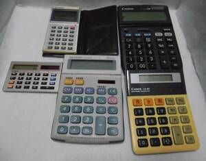 ★レトロ☆ZZZ★珍品「[送料520円] 電卓 ジャンク扱い 5台まとめて CASIO SHARP CANON カシオ シャープ キャノン」ビンテージ 現状渡し