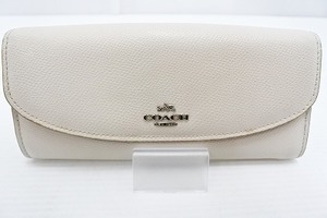 □□ COACH コーチ 長財布　バッドランズ フローラル ポップ スリム エンベロープ F53154 ホワイト やや傷や汚れあり