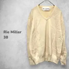 【Rie Miller】Vネックハイゲージニット セーター 星 スター シンプル