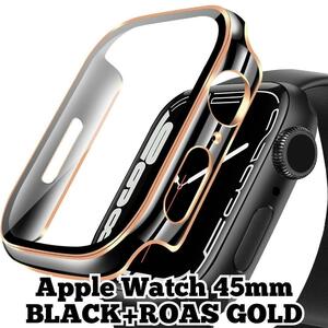 Apple Watchケース45mmSeries 7/8ブラック+ローズゴールド