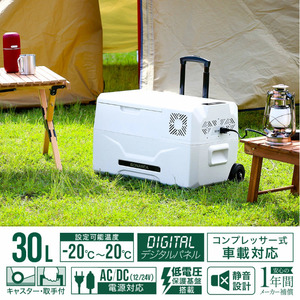 【無くなり次第終了】冷凍庫 車載 冷蔵庫 30L DC 12V 24V AC 2電源 トラック 冷蔵 冷凍 ストッカー 家庭用 室内 保冷 小型 アウトド