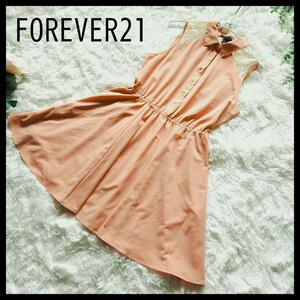 FOREVER21 フォーエバー21 レース ノースリーブワンピ M オレンジ