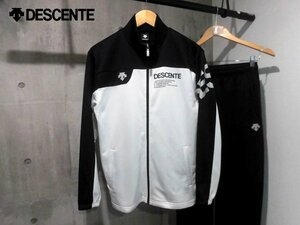 DESCENTE デサント 吸汗速乾 ウォームアップ ジャージ セットアップM/トレーニング 上下セット/メンズ/白 黒/DOR-C8577 DOR-C8578/程度良好