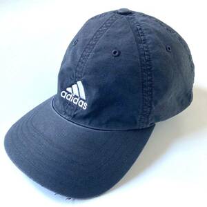 キャップ帽子 adidas ブラック　サイズ57〜60㎝フリー　ナイロン　軽量　アウトドア　ウォーキング　adidas定番　使用感有り　古着　即決