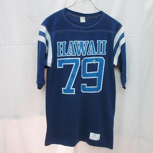 USA製・70s■sportswear スポーツウェア フットボール Tシャツ XL HAWAII 79 ヴィンテージ レトロ