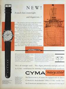 稀少・時計広告！1956年シーマ時計広告/Cyma Navystar/Watch/Swiss/W