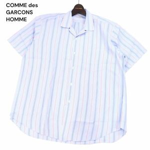 COMME des GARCONS HOMME コムデギャルソン オム 春夏 オープンカラー 半袖 ストライプ ボックス シャツ Sz.L位　メンズ　I4T01322_4#A