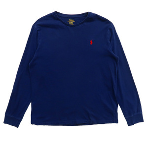 古着 ラルフローレン POLO RALPH LAUREN ロングスリーブTシャツ ワンポイント ネイビー サイズ表記：M　gd44506