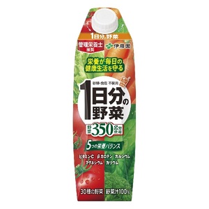 伊藤園 1日分の野菜 紙パック 1000ml x６本/2ケース/屋根型キャップ付容器