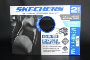 SKECHERS スケッチャーズ 車用 クッション 2PCセット メモリーフォーム/カー用品 首＆腰用