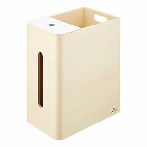 ヤマト工芸 ティッシュボックス ゴミ箱付き 木製 YK15-005 Double D(ホワイト) ナチュラル雑貨 北欧風 シンプル 日本製 おし