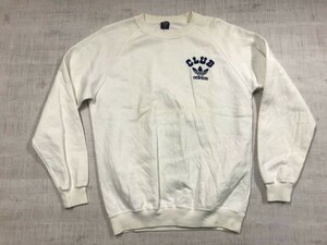 アディダス CLUB adidas デサント DESCENTE オールド スポーツ 80s 古着 ラグラン トレフォイル スウェット トレーナー メンズ L 白