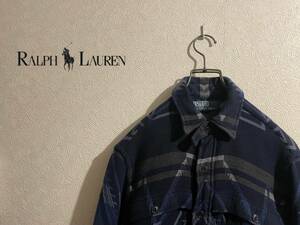 ◯ Ralph Lauren ネイティブ パターン フランネル ジャケット / ラルフローレン オルテガ チマヨ ネルシャツ ネイビー XS Mens #Sirchive