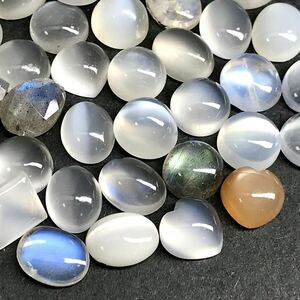 (天然ムーンストーンおまとめ100ct)m ルース 裸石 宝石 ジュエリー jewelry moon stone シラー効果 パワーストーン カボション i