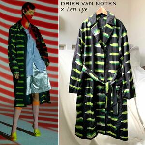 新品 2021SS DRIES VAN NOTEN ドリスヴァンノッテン Len Lye レンライ コラボ ナイロン トレンチ コート レディース ブラック 送料無料