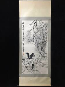 *珍品旧蔵* 中国近現代 書画家 書道篆刻家 齊白石 純手描き 挂軸 極細工 古美術品 GH0301