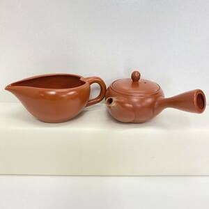 T2 朱泥急須 茶こし網付き とこなめ焼 哲生作 急須 陶器 茶器 ティーポット おしゃれ 煎茶道具 茶注 2個セット まとめて