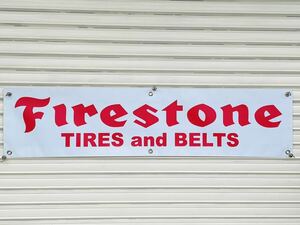 Firestone ファイヤーストーン ビニール バナー アメリカ ハーレー ガレージ 雑貨 アメ車 シボレーフォード 世田谷 旧車 当時 北米 USDM