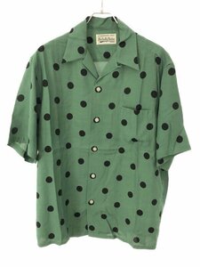 WACKO MARIA ワコマリア 23SS DOTS OPEN COLLAR SHIRT ドット柄オープンカラーレーヨンシャツ グリーン L IT9G7U49XOVG