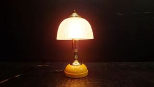 【美品】ガラス笠 テーブルランプ ライト 照明 ナイトスタンド スタンド ランプ エレガント フロアライト フロアランプ ヴィンテージ