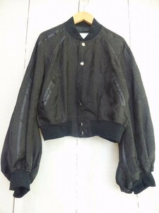 noir kei ninomiya COMME des GARCONS ノワール ケイ ニノミヤ　総柄ブルゾン ブラック レーヨン63% ポリエステル37% S 3A-J012 AD2017