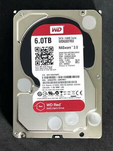 【送料無料】　★ 6TB ★　WD Red　/　WD60EFRX　【使用時間：140ｈ】稼働少　2015年製 Western Digital RED　3.5インチ 内蔵HDD SATA