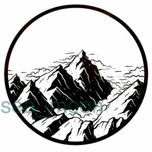 山/ステッカー/登山 クライミング キャンプ ボルダリング モンベル マムート ノース パタゴニア コロンビア コールマン ペツル ブラック 黒