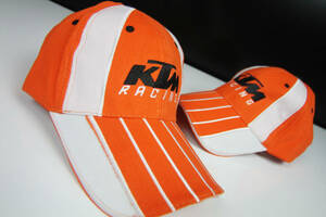 【KTM Racing POWER WEAR】オレンジ&白ライン キャップ【橙】 KTM Racing キャップ