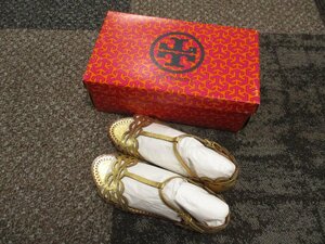 あ239　TORY BURCH/トリーバーチ　フラット　サンダル　ゴールド　サイズ7M