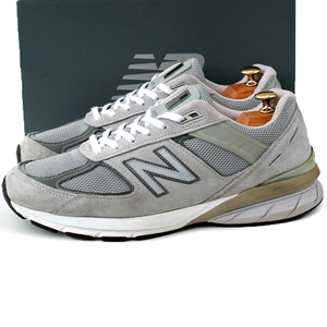 USA製★ニューバランス★ローカットスニーカー US10=28 M990GL5 レザースニーカー メッシュ メンズ グレー NEW BALANCE hh q-525