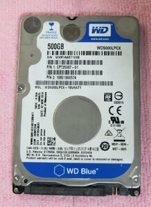 WD 2.5インチ HDD 500GB 厚さ7mm 使用時間 27,566H