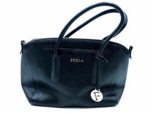 FURLA フルラ レザー ハンド バッグ 黒 ■■ ☆ edc3 レディース