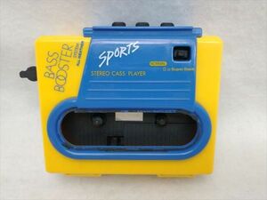 BASS BOOSTER カセットプレーヤー　イエロー　ブルー　オーディオ機器　テープ (22_50615_7)