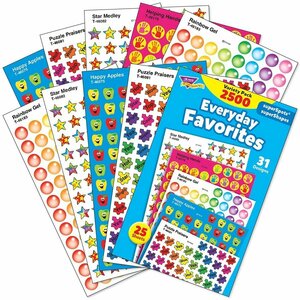 TREND トレンド Stickers Everyday Favorites Variety Pack ごほうびシール よくできました ごほうび ２５００枚パック [T46916]