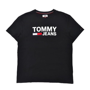 TOMMY JEANS Tシャツ XL ブラック コットン ロゴプリント