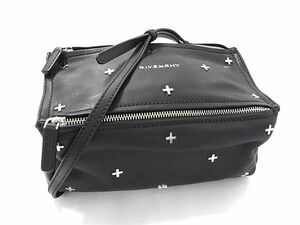 1円 ■美品■ GIVENCHY ジバンシィ レザー クロスボディ ショルダーバッグ 斜め掛け レディース ブラック系 AY1727