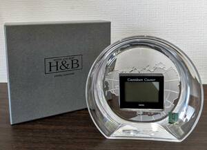 #6057 【美品/未使用品】H&B HOYA クリスタル時計 デジタル時計 置時計　「きれいな置時計です(*