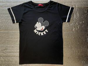 ★レア柄★Disney★mickey★ミッキーマウス★目隠しミッキーt-shirt★ブラック★レディースLL★その他多数出品してます