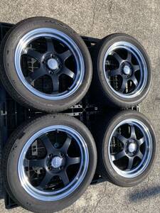 RAYS TE37 KCR 15 x 5J 45 pcd100 タイヤホイールセット