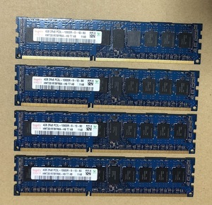 4GB 2Rx8 PC3L-10600R-9-10-B0　★Hynix サーバー用メモリ4枚