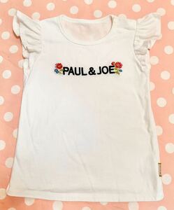 ユニクロ100サイズ「UT」ポール&ジョーコラボコレクションベビー半袖Tシャツ 袖フリル 3歳4歳女の子 ブランドロゴTシャツ キッズブランドT