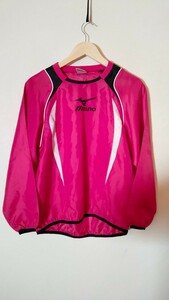 美品 MIZUNO ミズノ ライトピステシャツ　キッズ 160cmサイズ ウインドシャツ ウインドブレーカーシャツ フットサル サッカー 赤 レッド