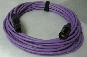 高品質カラーマイクケーブル　XLRオス/メス　10m　（紫）　FMB10-P　ケーブルストラップ付き　