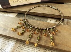 ビーズ ネックレス ダンス衣装 小物 アラビアン エスニック アクセサリー チョーカー風 アンティーク beads necklace vintage accessory F1