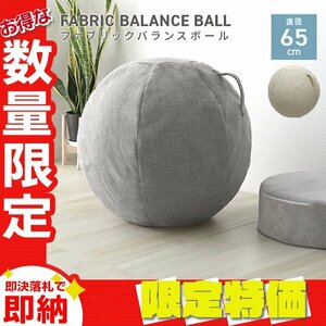 【限定セール】新品 ファブリック バランスボール 65cm おしゃれ 空気入れ付き ヨガ 体幹 エクササイズ 筋トレ ダイエット テレワーク