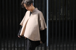 TAKAHIRO MIYASHITA The SoloIst./タカヒロミヤシタ ザ ソロイスト/nehru collar poncho shirt. ポンチョシャツ/カットオフ/SIZE46 