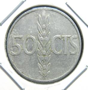 スペイン 50センチモ 1966年 20.00mm 0.99g