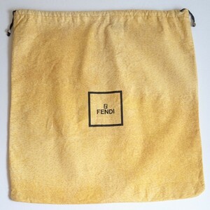 〔フェンディ〕47×48cm バッグ保存袋 巾着袋 布袋 保管袋 FENDI イエロー （0093)